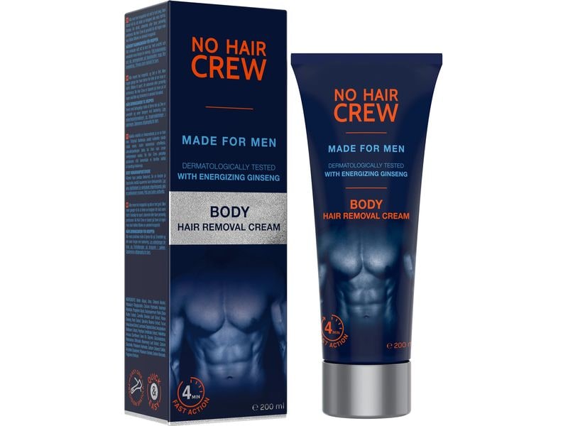 No Hair Crew Enthaarungscrème Körper 200 ml Körperbehaarung schnell und schmerzfrei entfernen