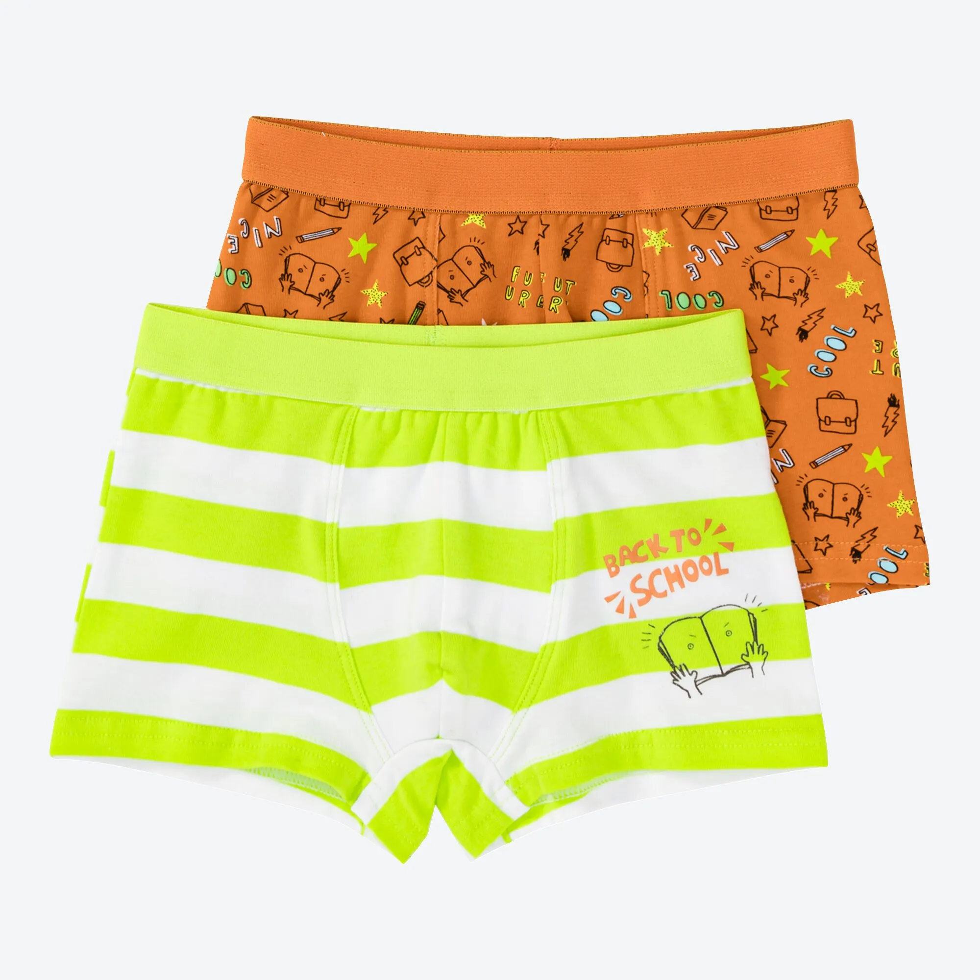 Jungen-Retroshorts mit Schul-Muster, 2er-Pack