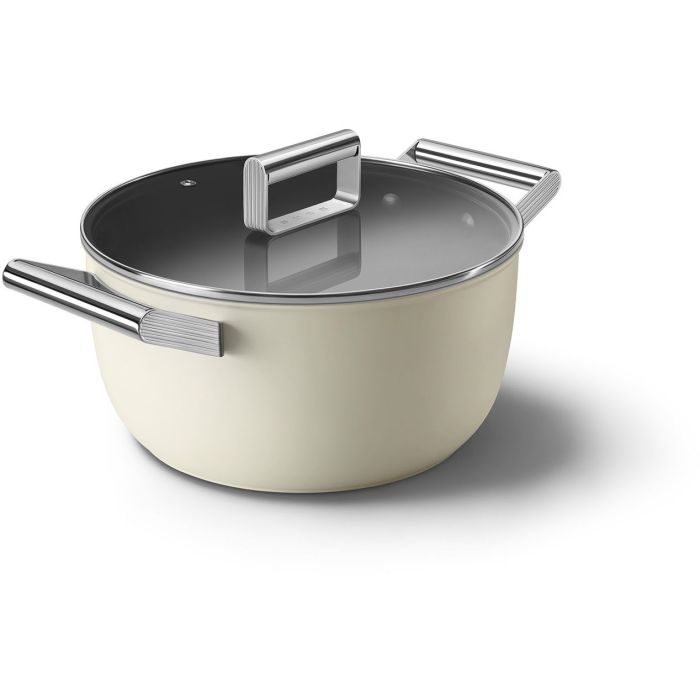 SMEG Kochtopf mit Deckel 24 cm CKFC2411CRM Creme