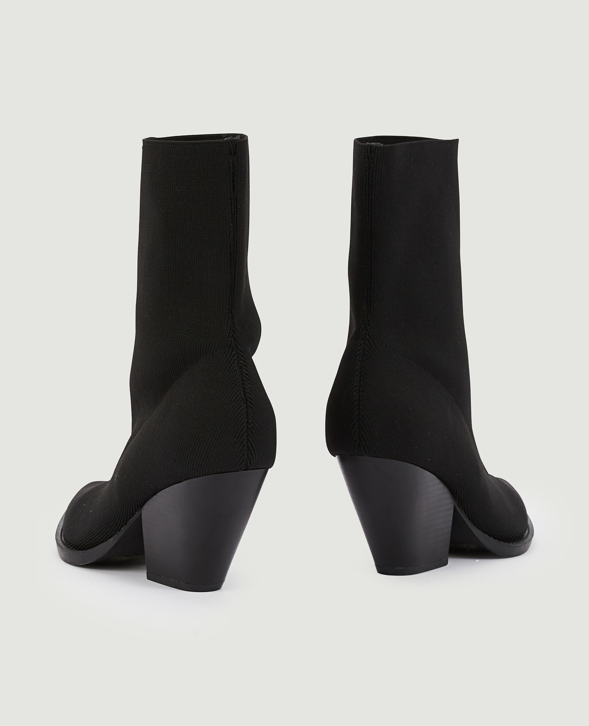 Boots façon santiags en maille textile extensible - Noir