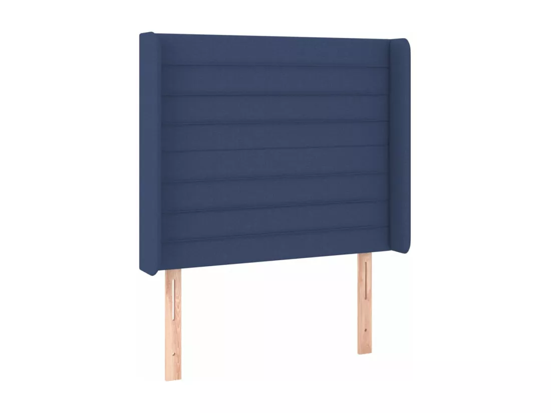 Sommier tapissier avec matelas et LED Bleu 90x190 cm Tissu