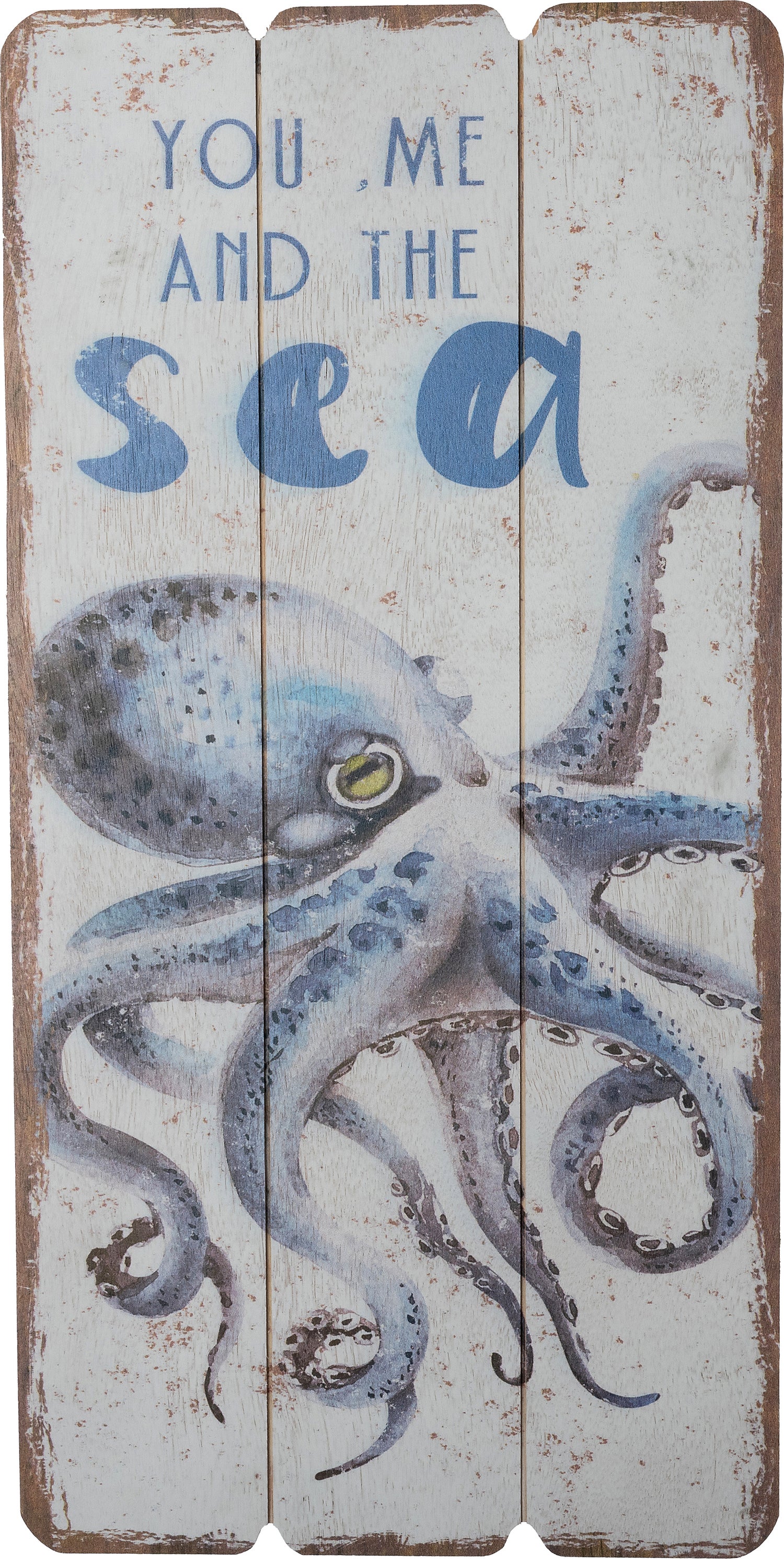 Intratuin tuin wandbord Beach octopus wit 30 x 60 cm