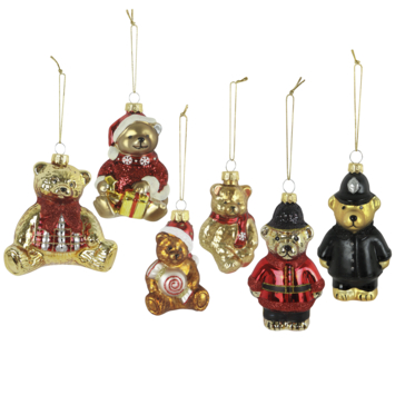 Christmas Goods glasfiguur kersthanger teddybeer divers per stuk