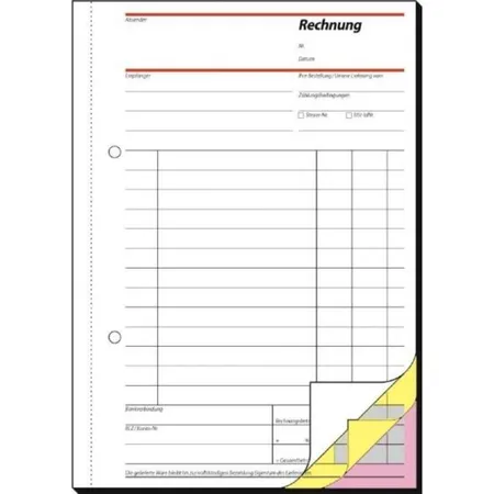 Sigel Rechnung, A5, hoch, 40 x 3 Blatt