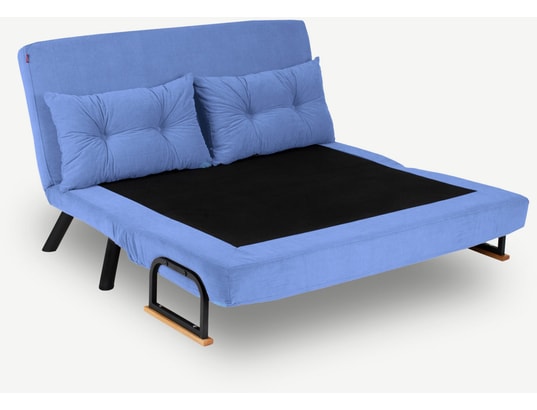 CONCEPT1 - Canapé lit Sando 2 places bleu 133 x 78 x h78