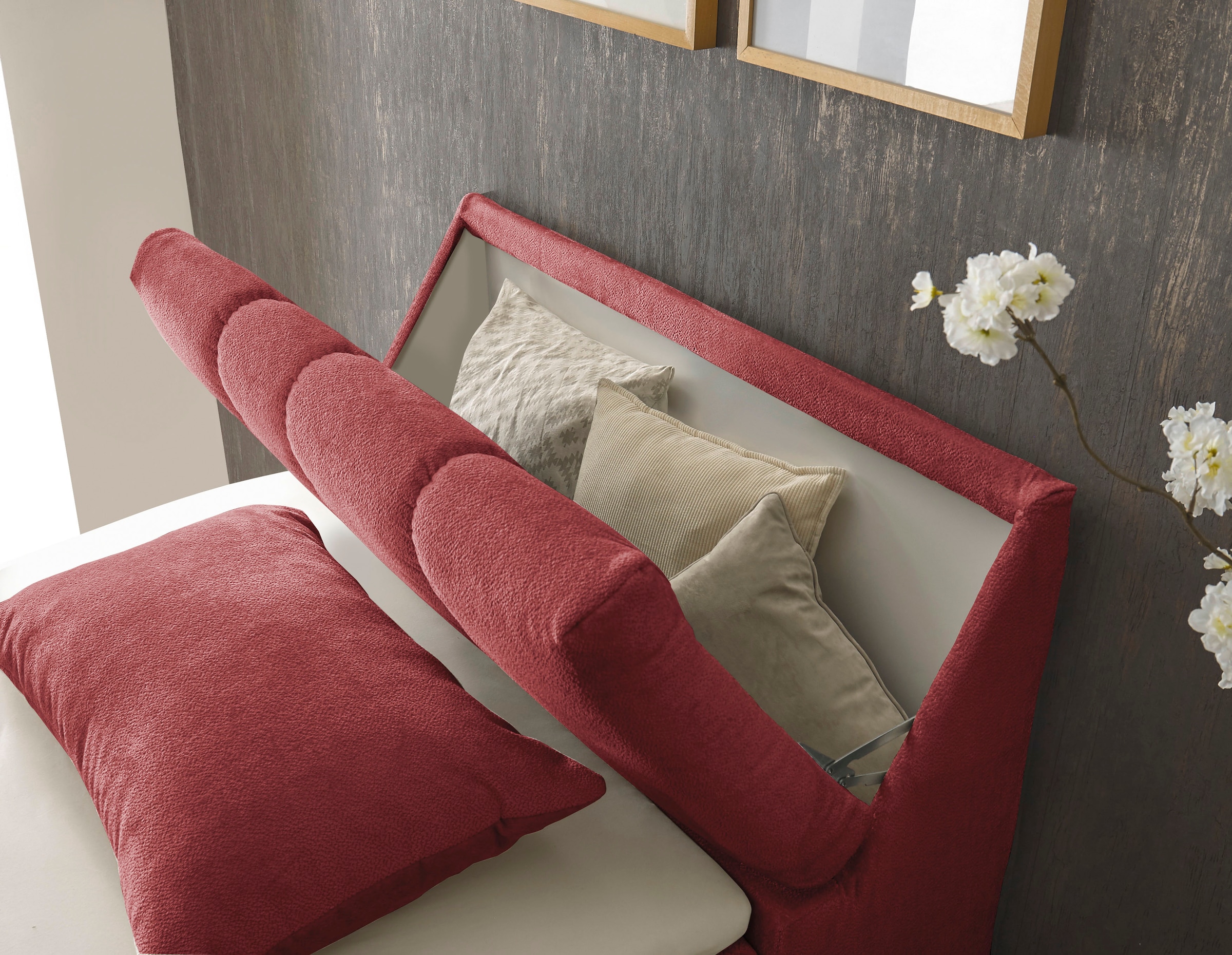 ED EXCITING DESIGN Boxbett »Valencia« inkl. Bettkasten und Stauraum im Kopfteil