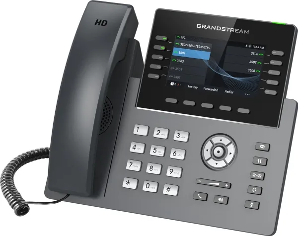 Grandstream GRP2615 - VoIP-telefon med opkalds-ID/opkald venter - IEEE 802.11a/b/g/n/ac (Wi-Fi) - 3-vejs opkaldskapacitet - SIP, RTCP, RTP, SRTP - med 6 linier - 4 linier