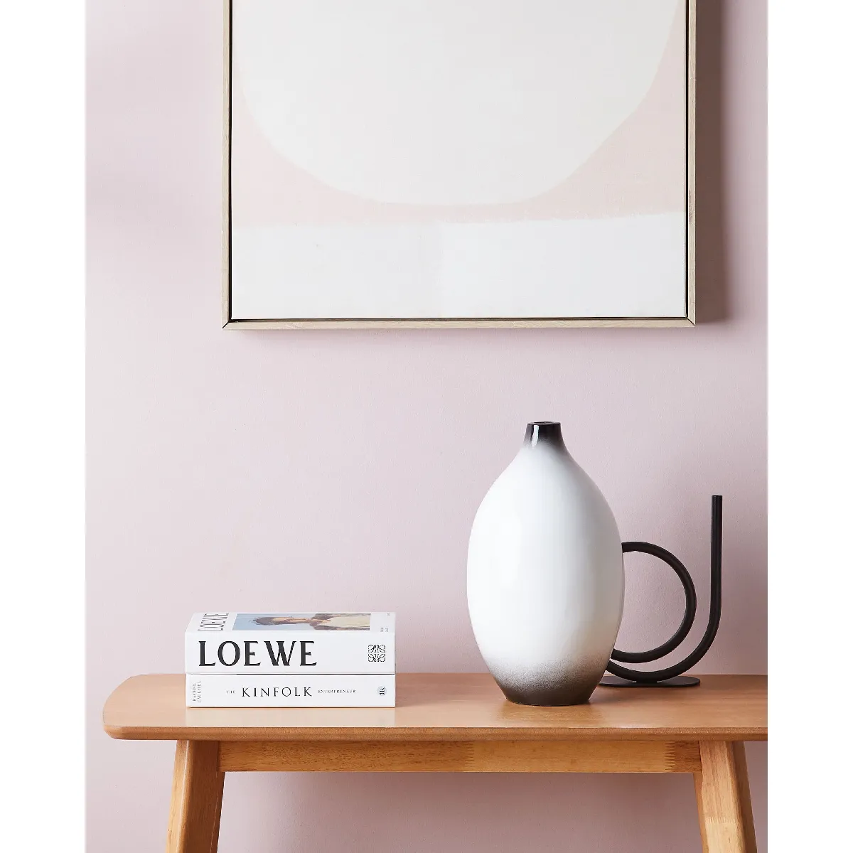 Beliani Vase décoratif BAEZA - Blanc Céramique 36 cm