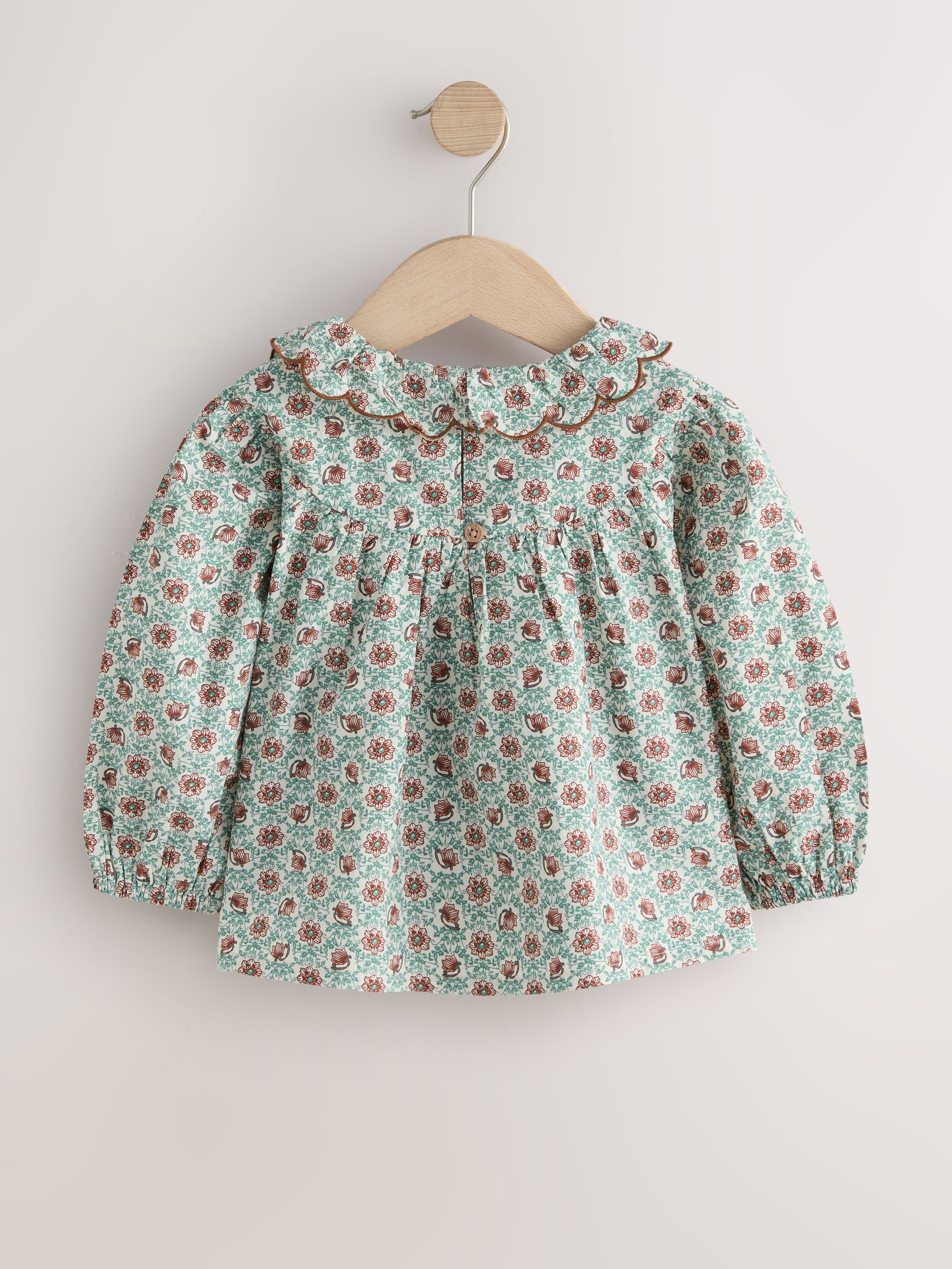 Chocoladebruin - Set van corduroy tuinbroek en blouse (3mnd -7jr)