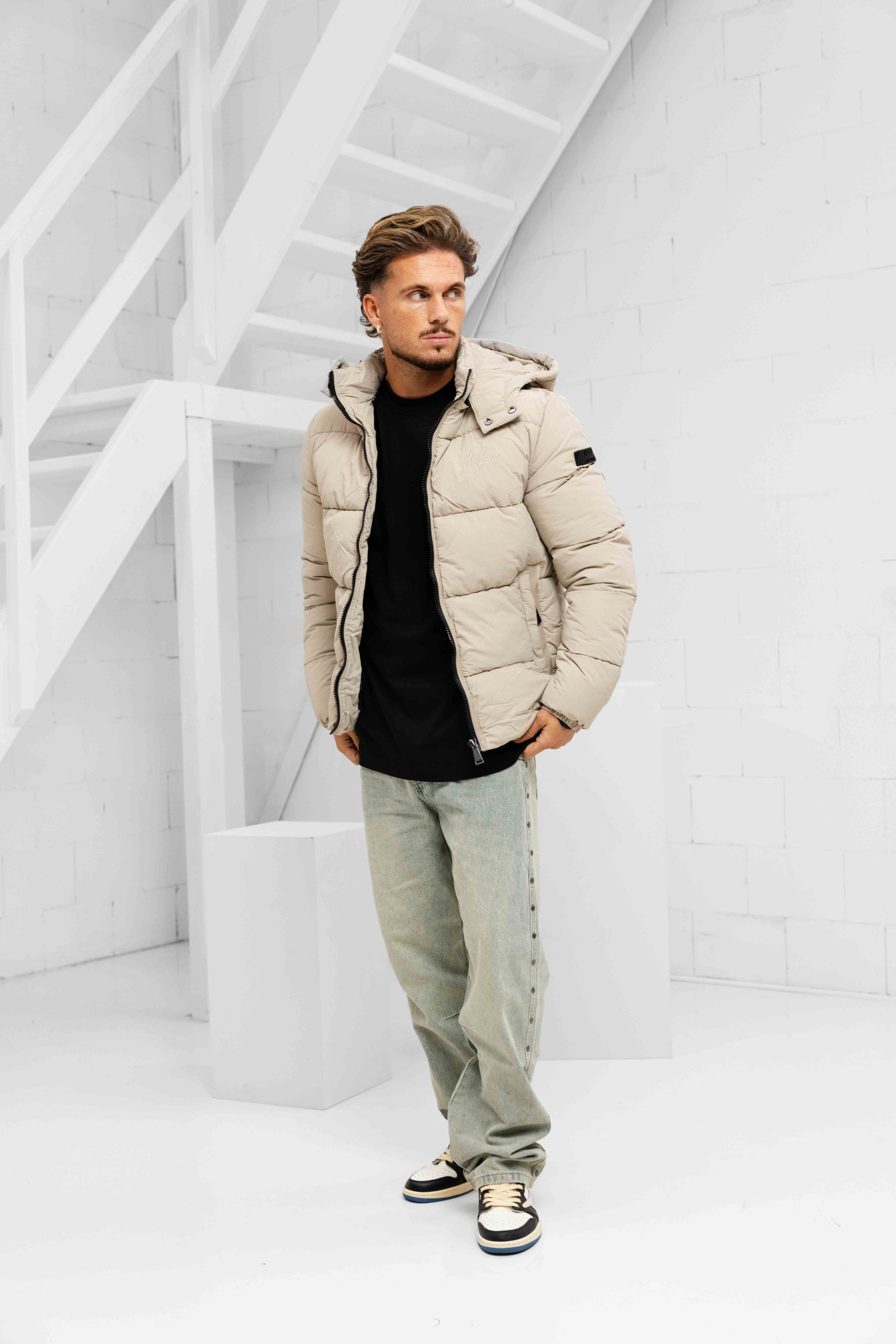 Malelions Donn Puffer Winterjas Heren Beige
