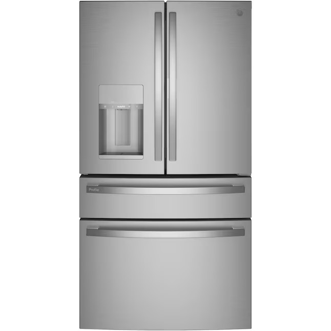 Refrigerador GE Profile de 27,9 pés cúbicos com portas francesas, máquina de gelo e porta dupla (aço inoxidável resistente a impressões digitais) ENERGY STAR