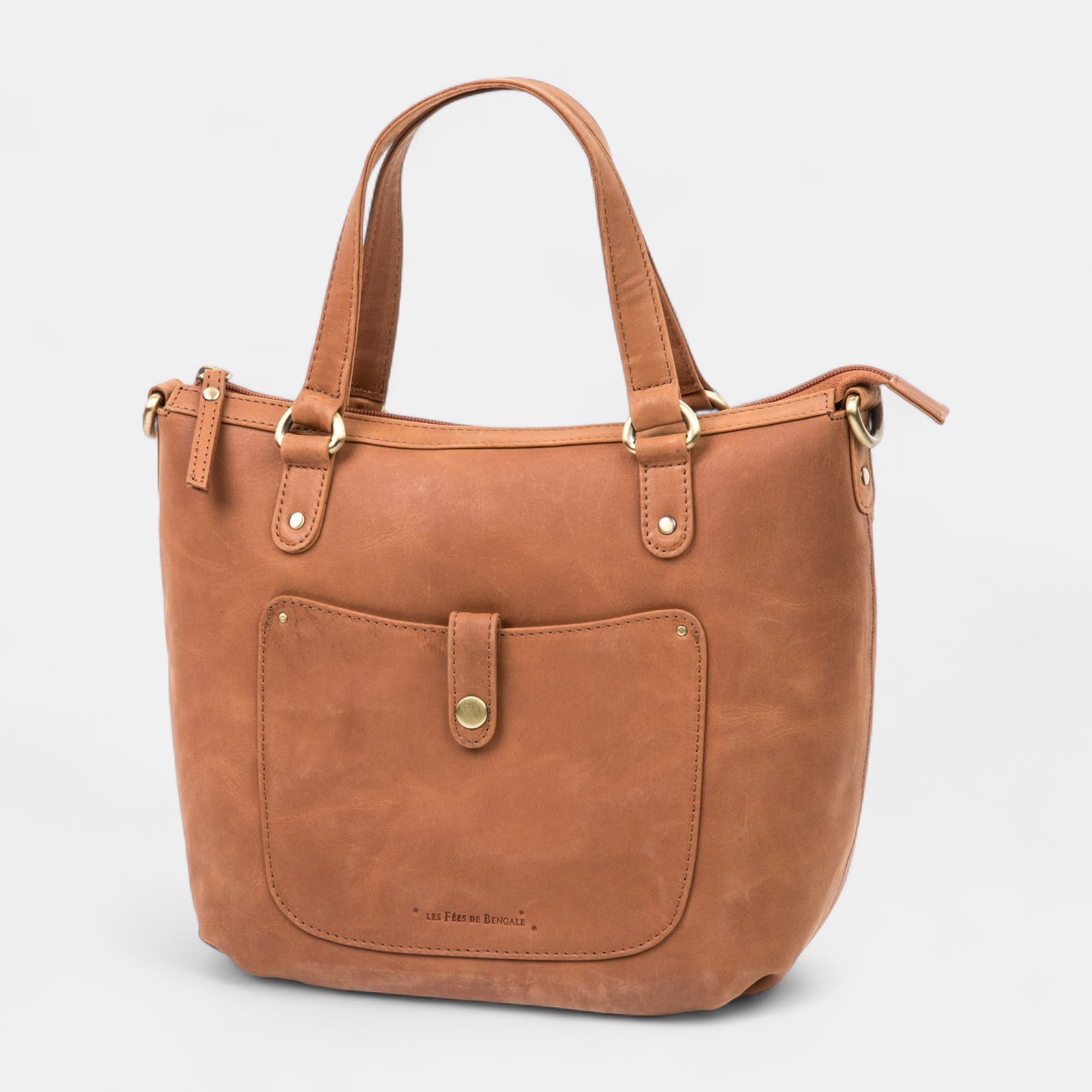 Sac bandoulière en cuir cognac