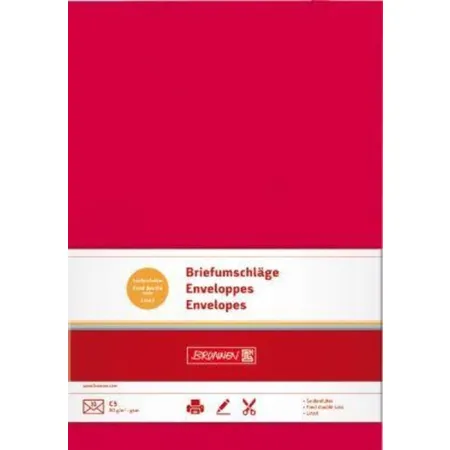BRUNNEN Briefumschlag Universalpapier C5 mittelrot, 10 Stück