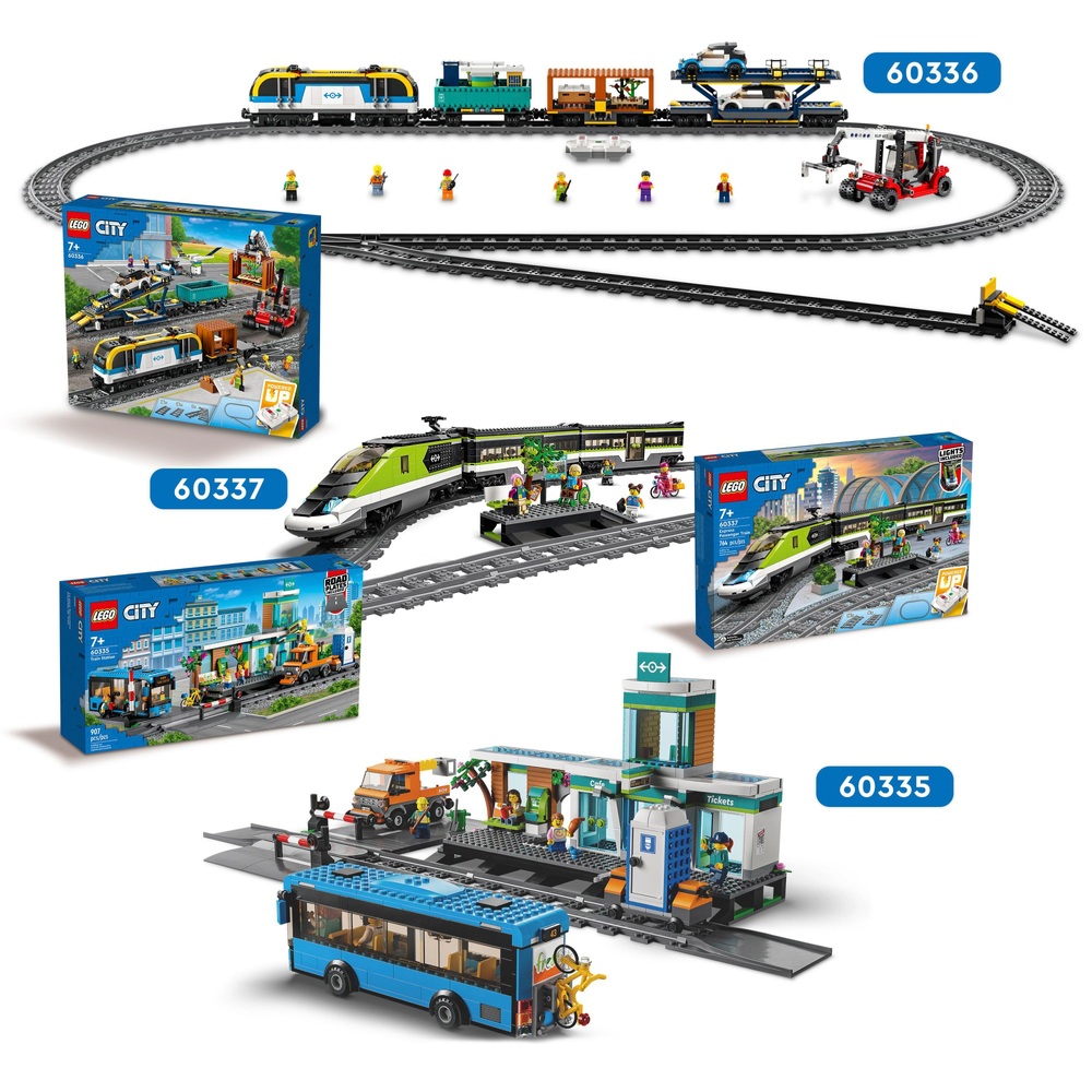 LEGO City 60336 Güterzug Spielzeug-Set mit Fernbedienung und Soundeffekten