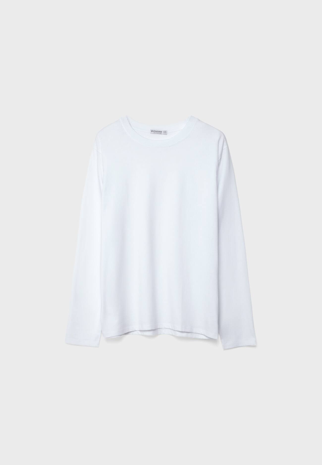 Camiseta de algodão de manga comprida