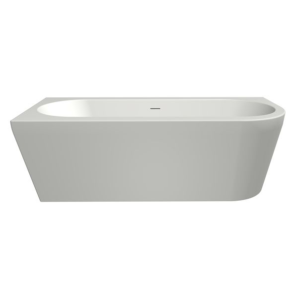 Xenz Charley half vrijstaand bad acryl 180x80x60cm links wit mat met waste wit mat