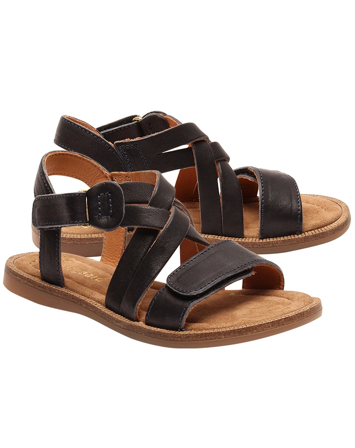 Leder-Sandalen CLEA in navy