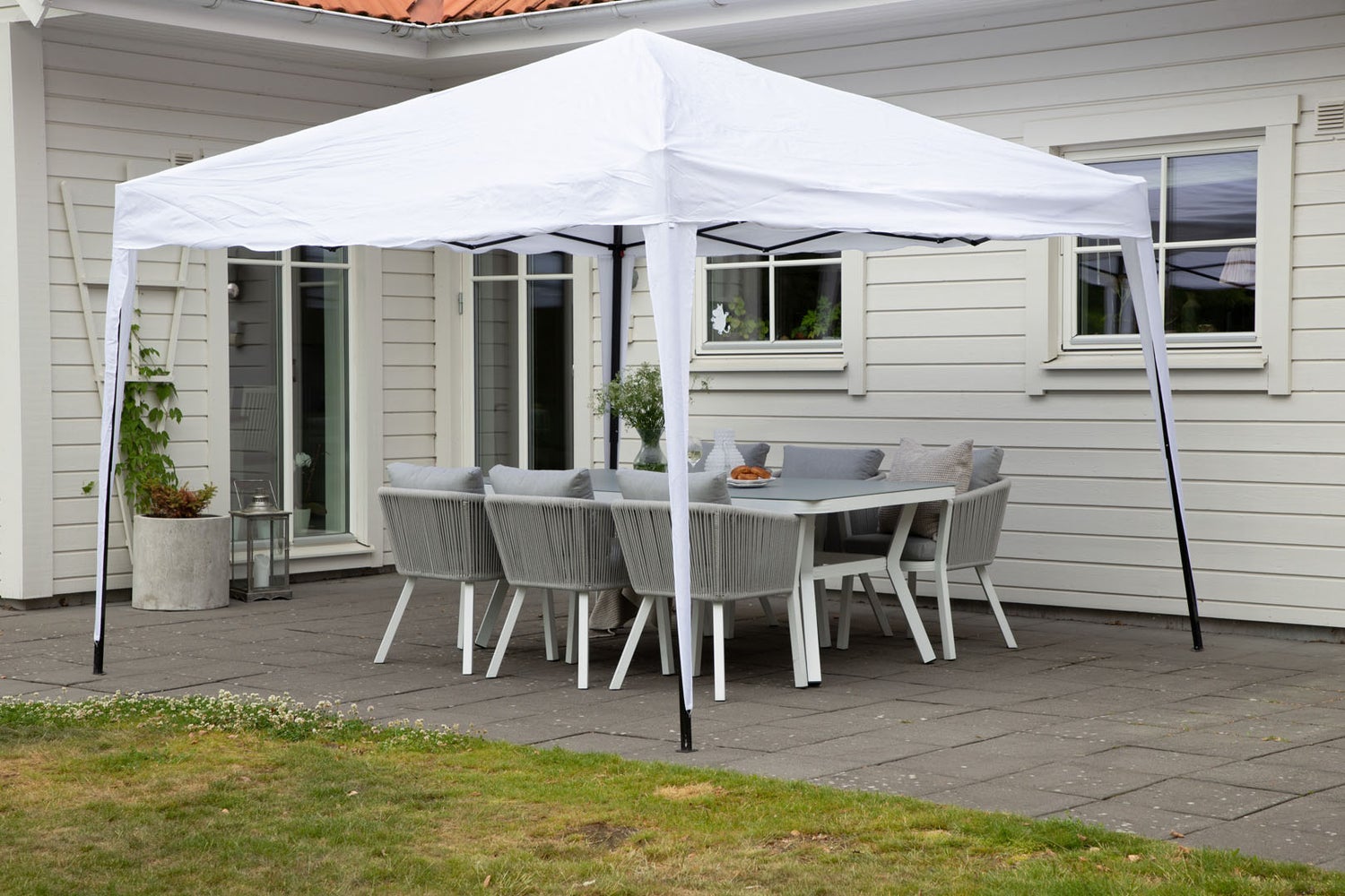 Easy tuinpaviljoen wit, wit. 296X296X250cm