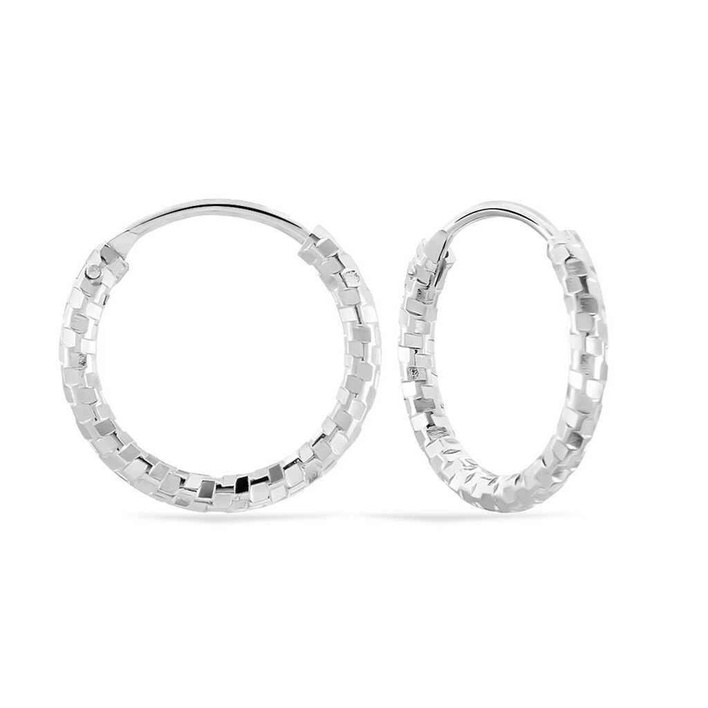 Créoles Argent Blanc Agathe