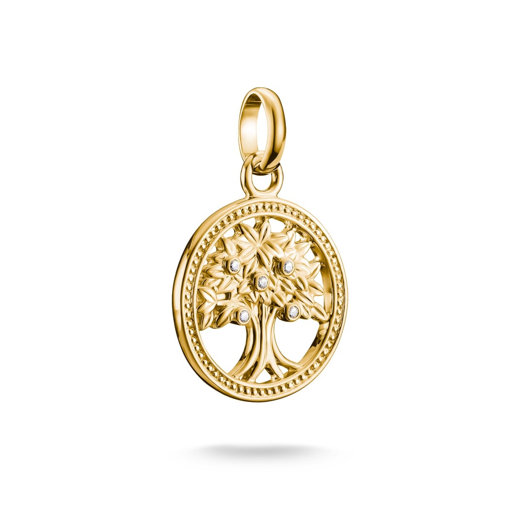 Thomas Sabo Charm-Anhänger Tree of Love mit Steinen Connect vergoldet
