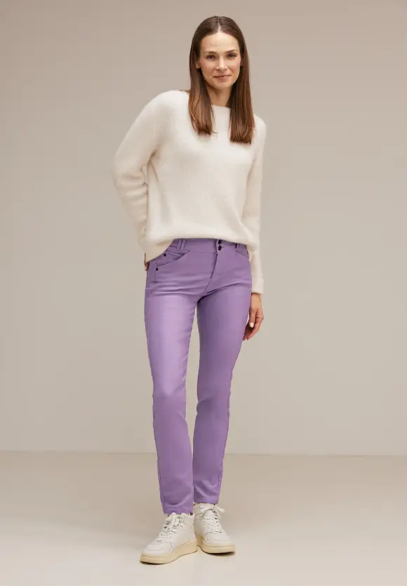 Slim Fit Hose mit Coating - dusty lupine lilac