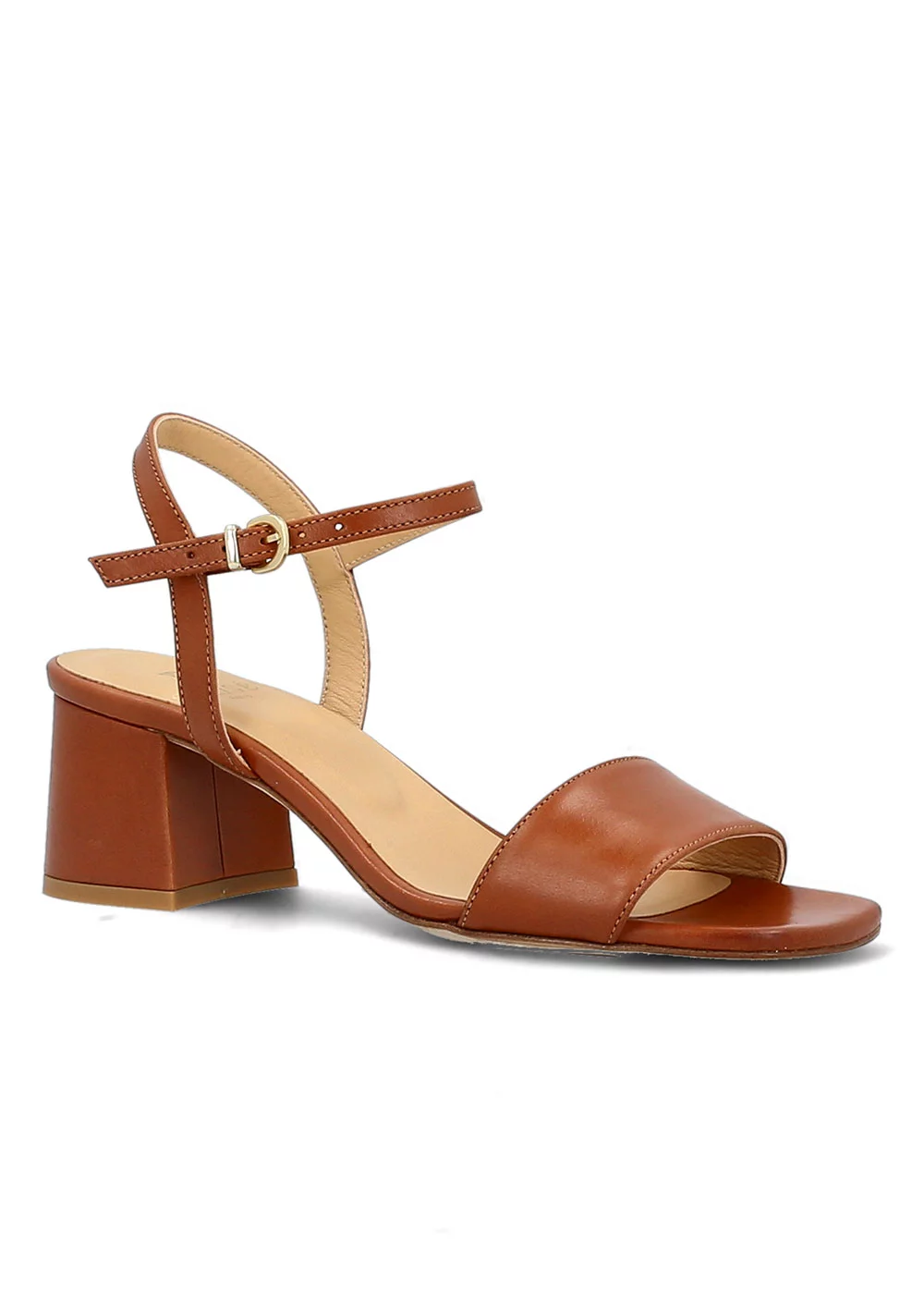 SANDALE JACYNTHE CUIR CAMEL