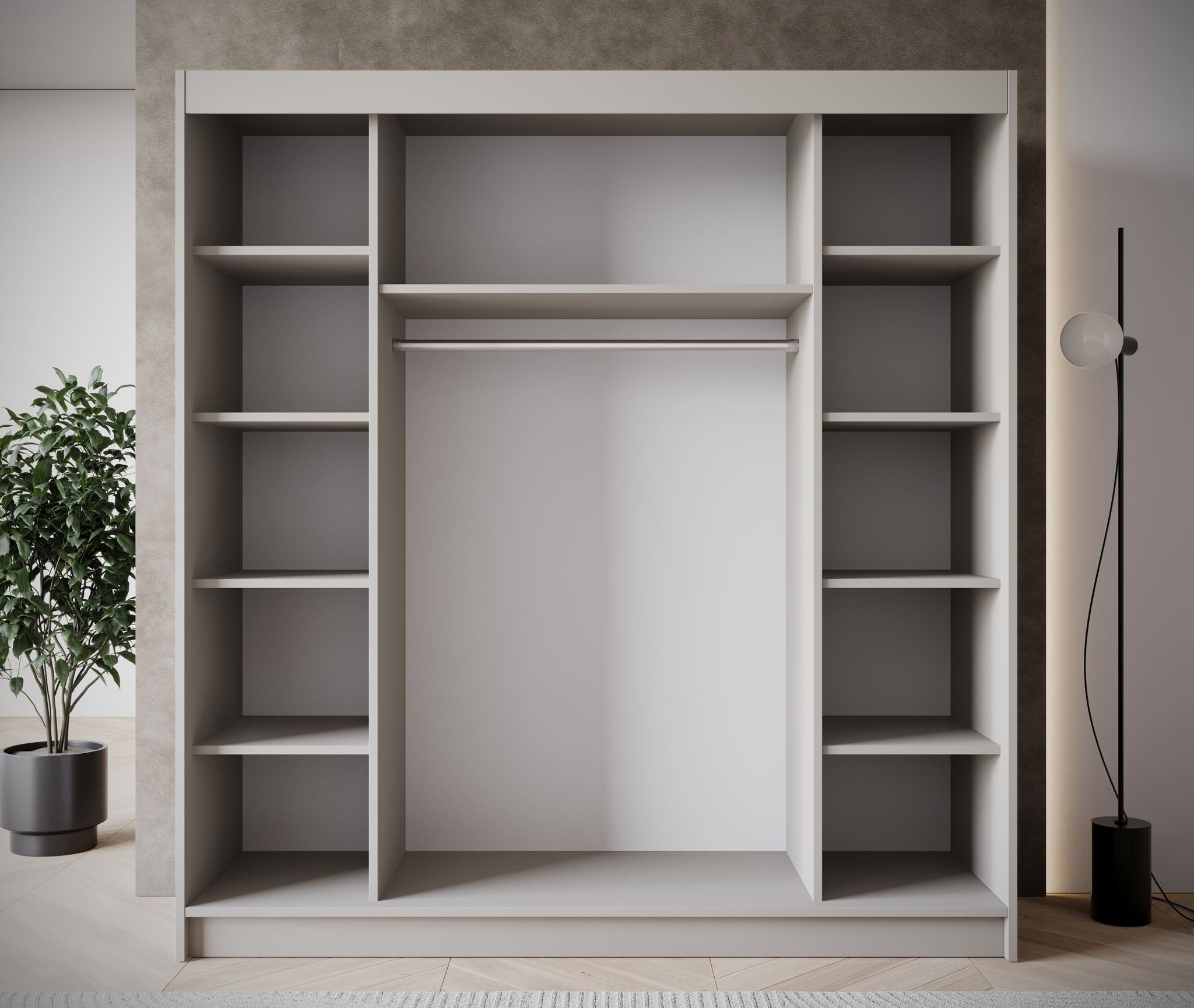 Eagle - Kledingkast met schuifdeuren - Beige - 200x58x215 cm