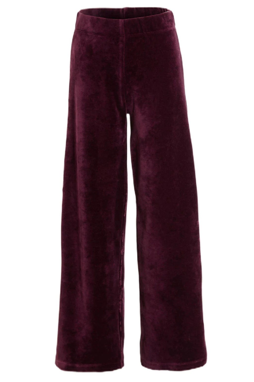 anytime fluwelen wide leg broek bordeauxrood