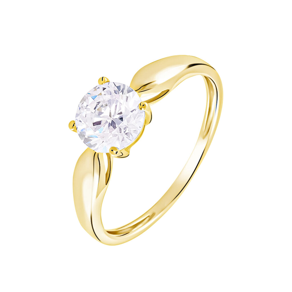 Bague Solitaire Illyana Or Jaune Oxyde De Zirconium