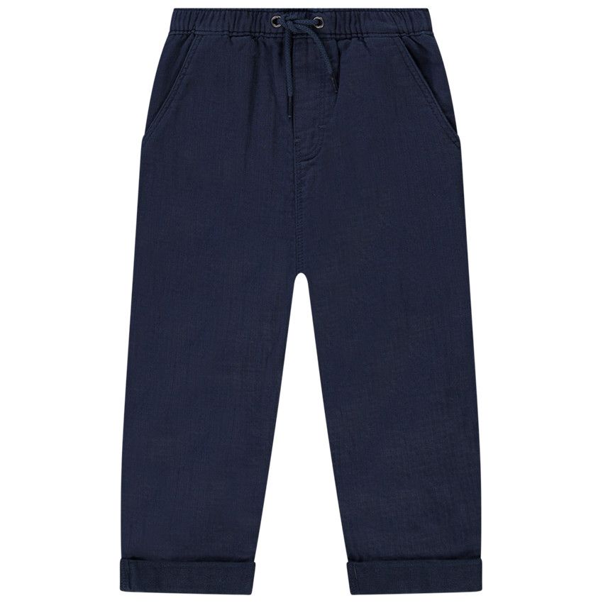 Pantalon uni en toile pour bébé garçon - Bleu marine