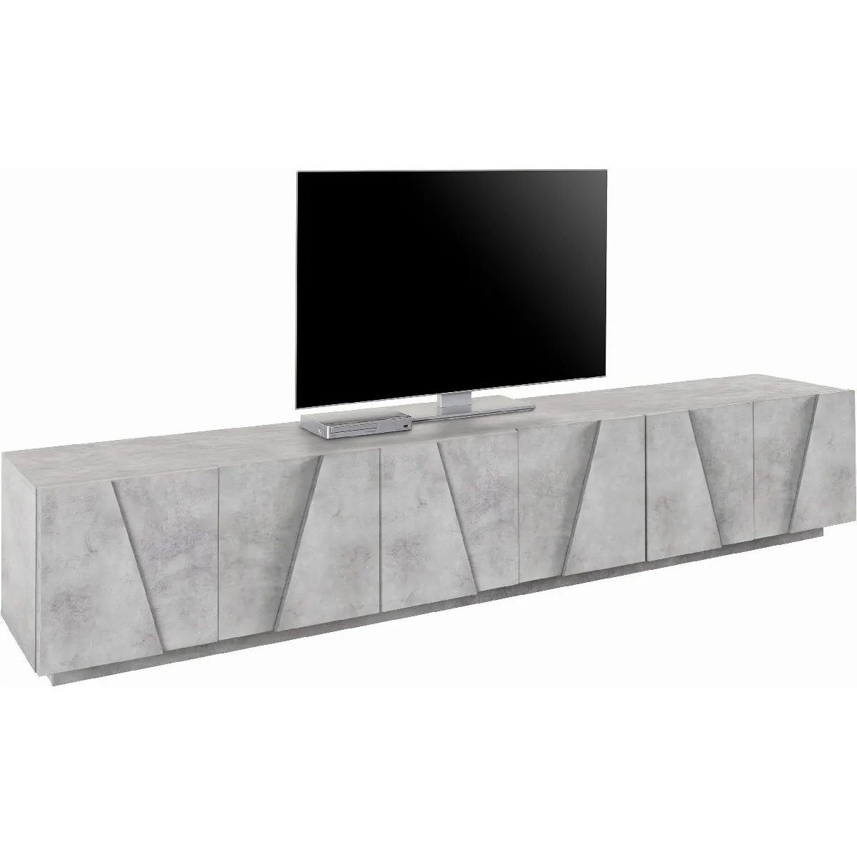 Alter Meuble TV salon - 6 portes - Ciment foncé