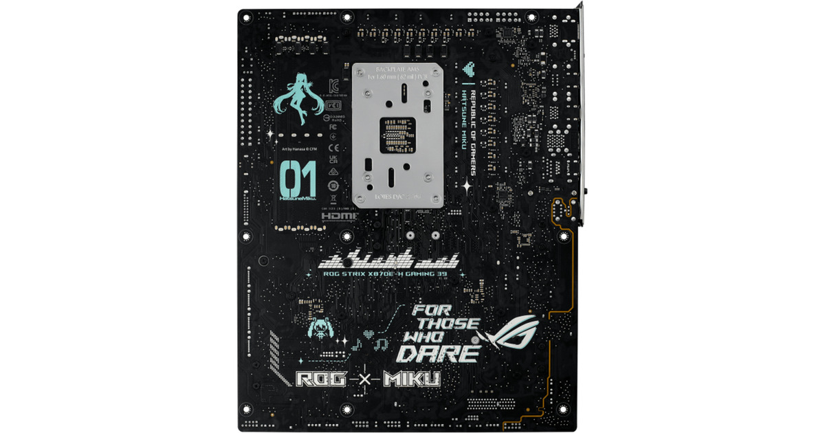 ASUSROG Strix X870E-H Gaming WiFi7 Hatsune Miku Edition socket AM5 moederbord  (Zwart, RAID, 5 Gb-LAN, WLAN, BT, Sound, ATX)