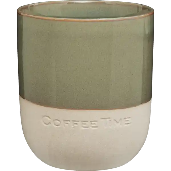 Steinzeugbecher Coffee Time sortiert