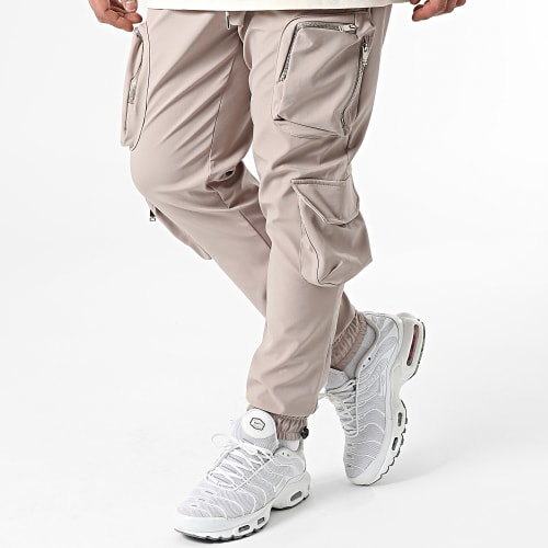 Ensemble Tee Shirt Poche Et Pantalon Jogging LL600 Beige