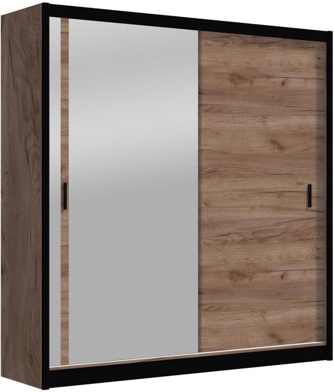 Kledingkast SABRINA - Eiken Craft - 203x215 cm - Met Spiegel