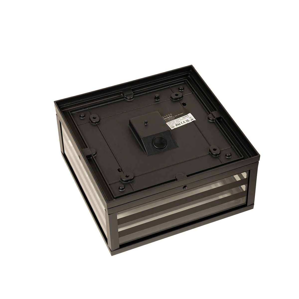 Moderne buiten plafondlamp zwart glas 2-lichts IP44 - Reims