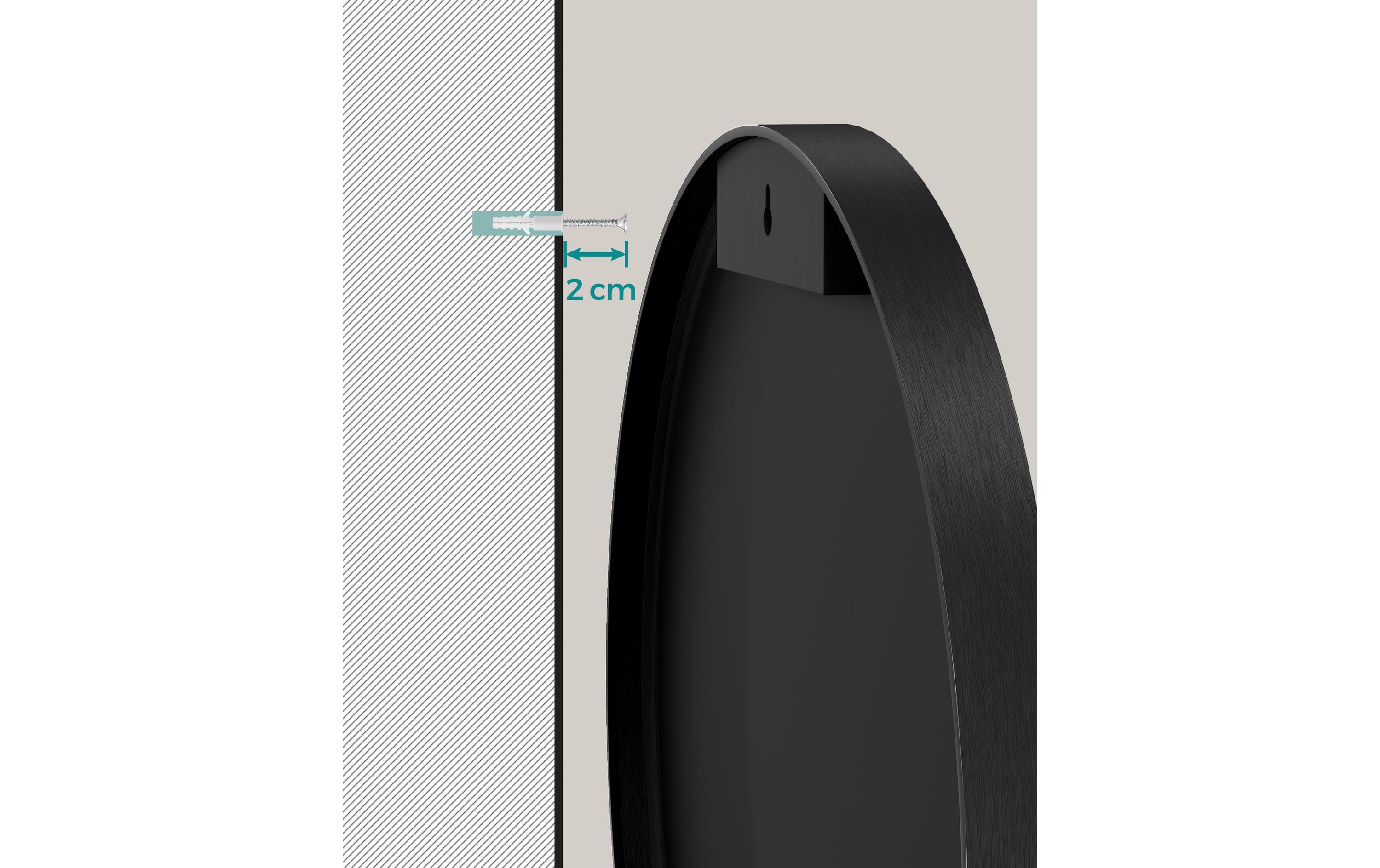 Spiegel Ø 61 cm, SchwarzWandspiegel