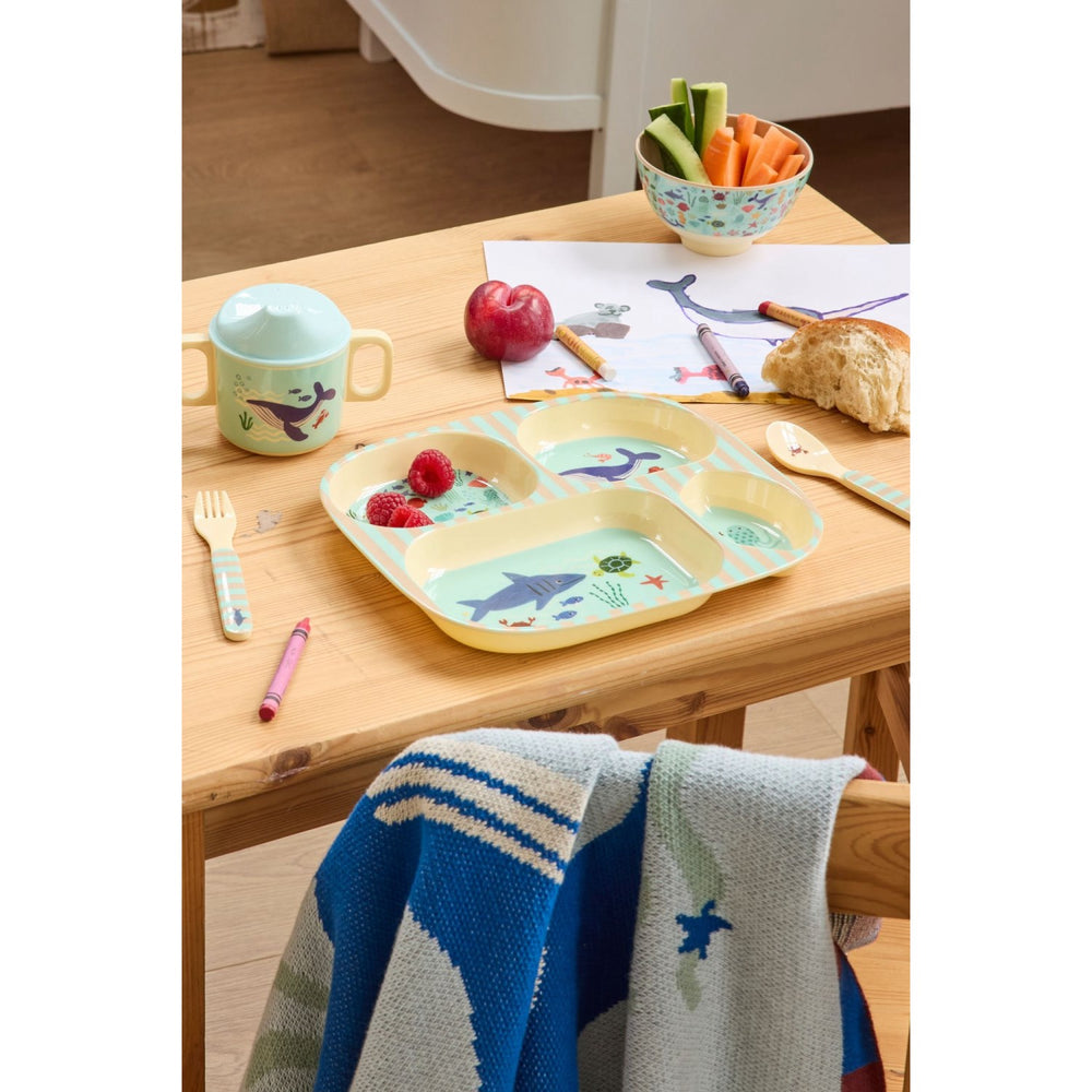 Køb Rice Blue Ocean Print Melamine Skål Small 300 Ml