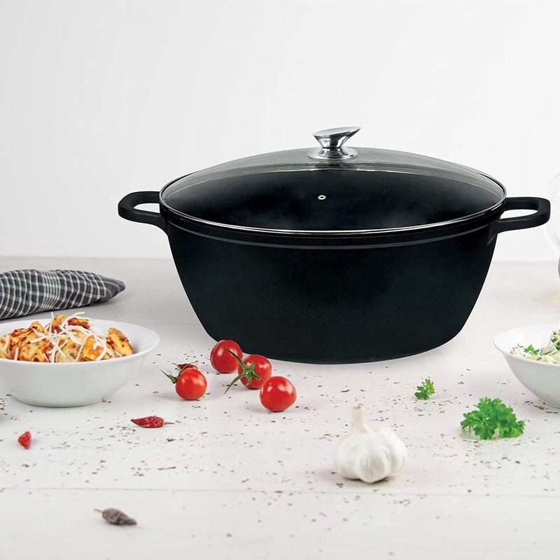 Royal Swiss - Braadpannen Inductie - 3-delige Pannenset - Zwart - Bakpan XXL 36/40/44 cm