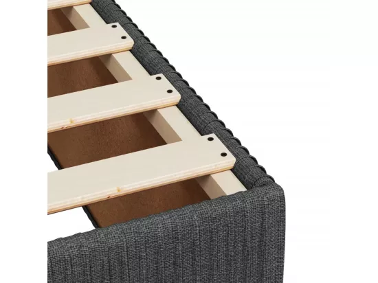 Sommier à lattes de lit avec matelas Gris foncé 160x200cm Tissu