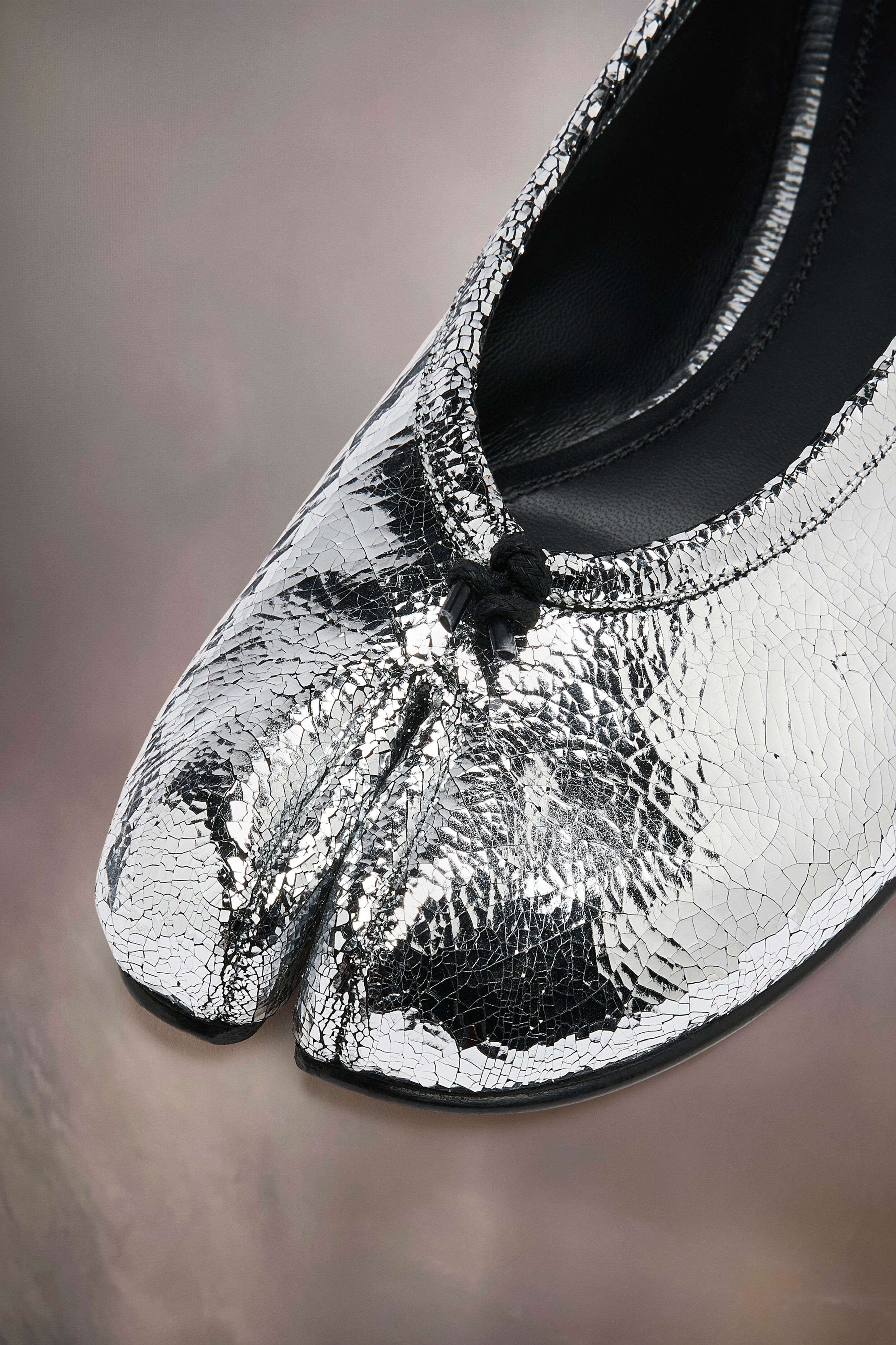 Nouvelles ballerines Tabi broken mirror Argenté