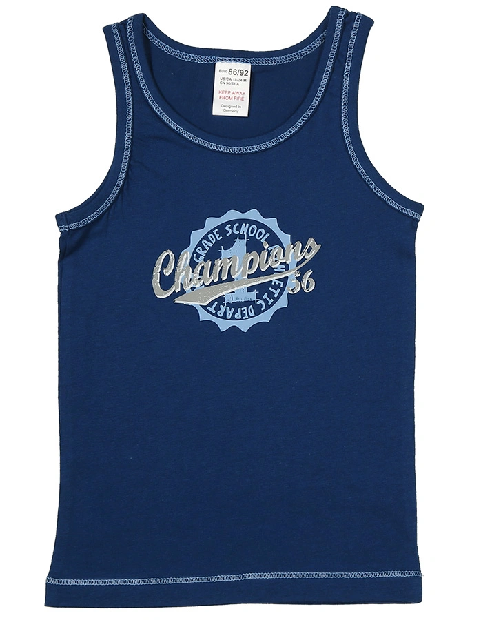 Unterhemd CHAMPIONS 2er-Pack in blau/weiß