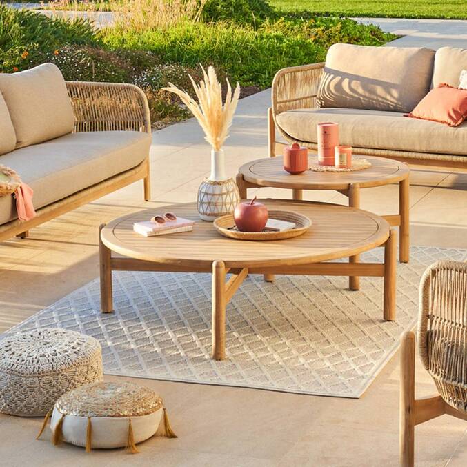 Table basse de jardin ronde DEONA Acacia