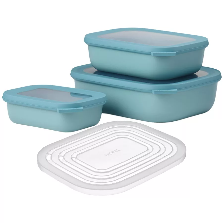 Mepal Multischüssel-Set mit Mikrowellendeckel Cirqula grün
