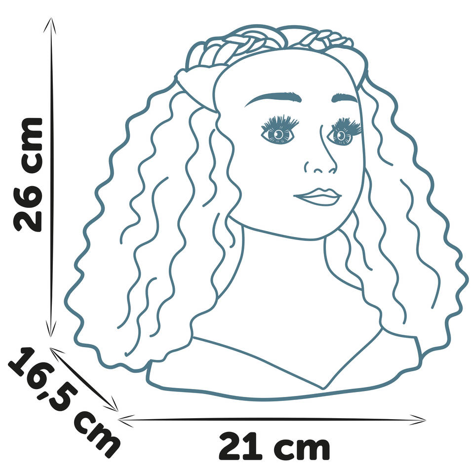My Beauty kaphoofd met donkere krullen 23-delig
