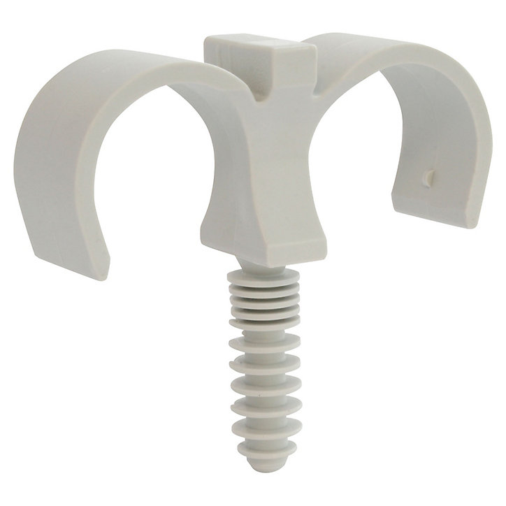 Collier cheville double en plastique pour gaines souples Ø 25mm, lot de 15