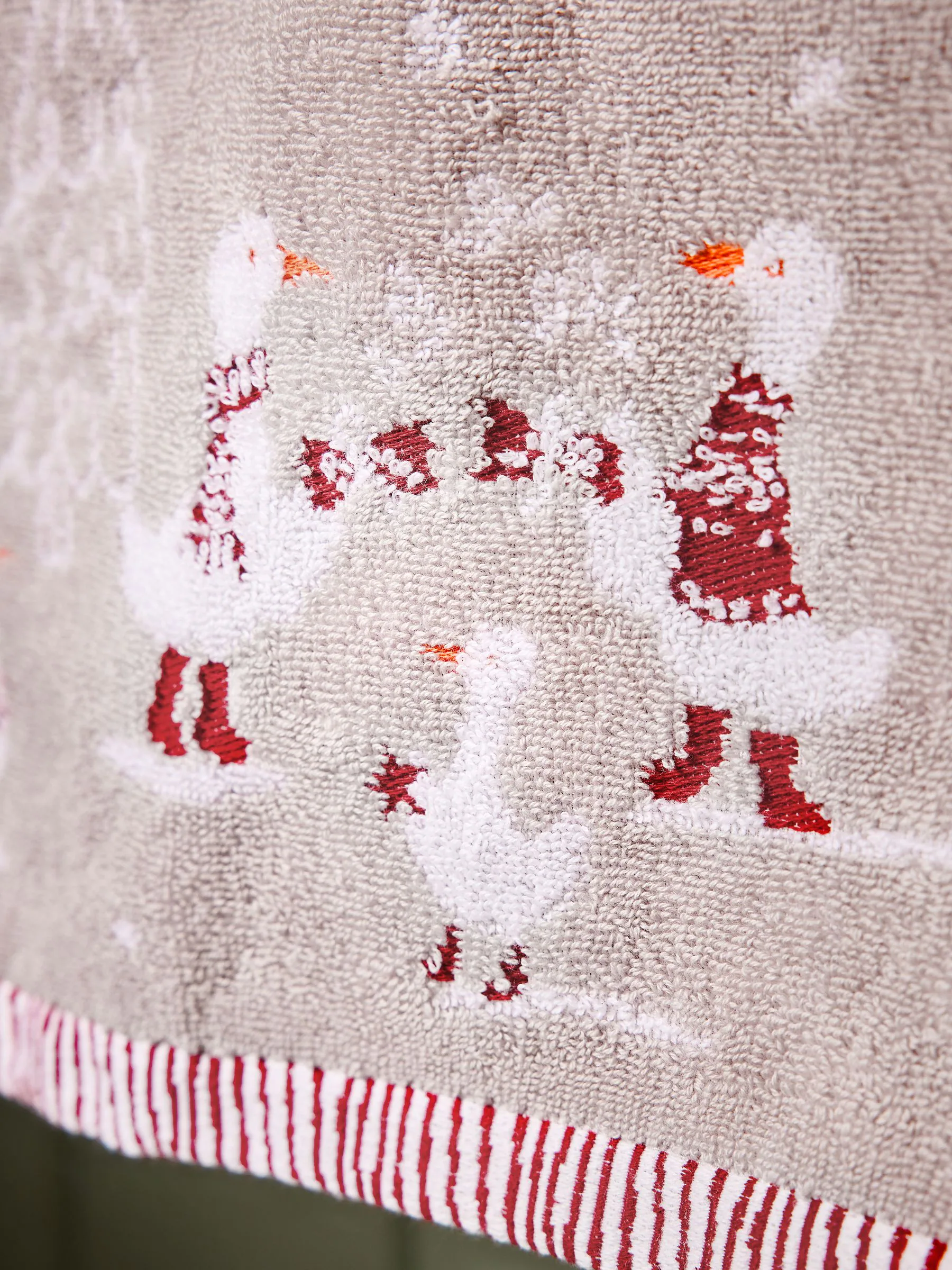 Kersthanddoek met gans