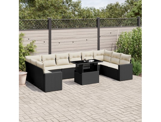 LES TENDANCES - Salon extérieur Salon de jardin-noir-10 places-62x62x69-493948
