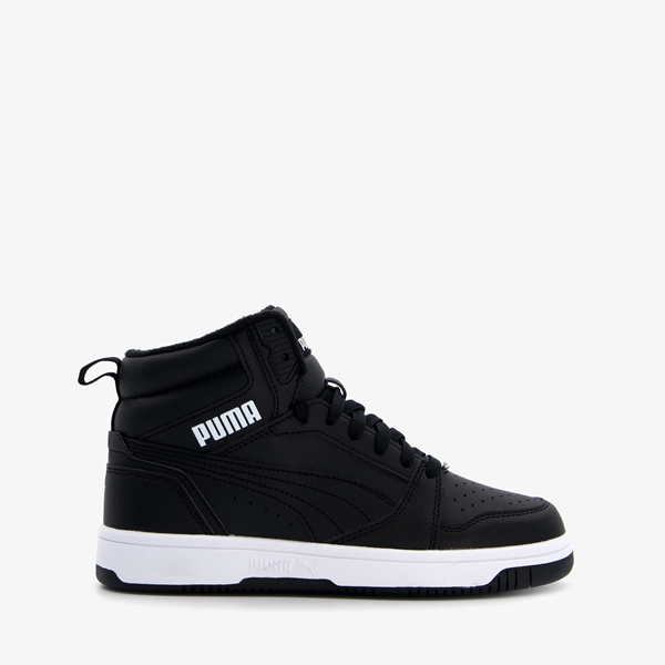 Puma Rebound V6 Mid JR kinder sneakers zwart