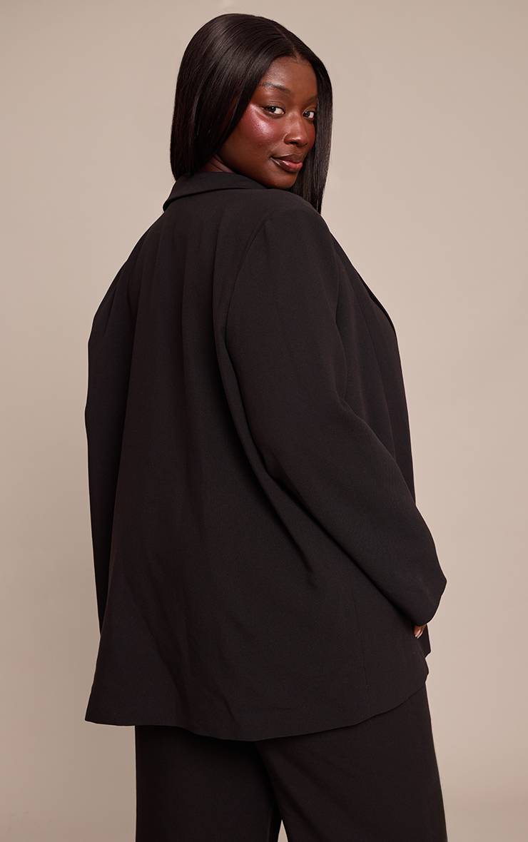 Noir Blazer Dad Oversize Ajusté Plus - Ensemble Coordonné
